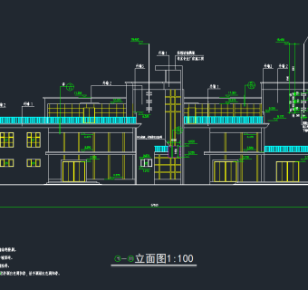 小区会所建筑cad施工图下载、小区会所建筑dwg文件下载