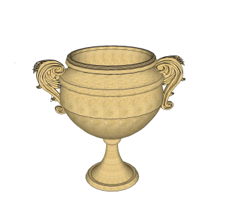 欧式陶瓷花钵免费su模型下载、欧式陶瓷花钵草图大师模型下载