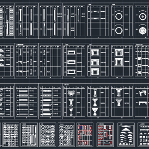欧式构件常用图块CAD图集，软装CAD下载
