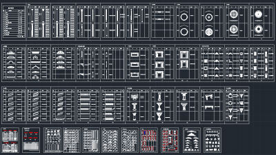 欧式构件常用图块CAD图集，软装CAD下载