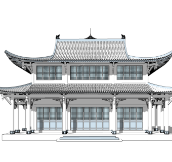古典建筑草图大师SU模型免费下载