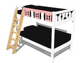 高低床铺草图大师模型，儿童床SU模型下载