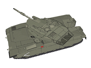 以色列Merkava梅卡瓦MK5型<em>坦克</em>草图大师<em>模型</em>，<em>坦克</em>SU...