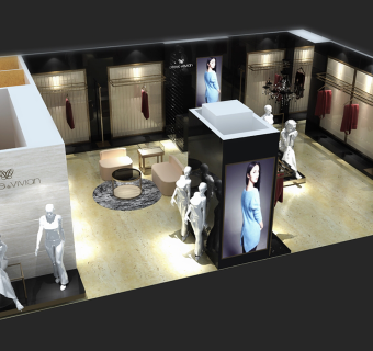 现代小型服装店CAD施工图，服装店cad竣工图下载