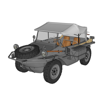 德国VW82桶车su模型，桶车草图大师模型下载