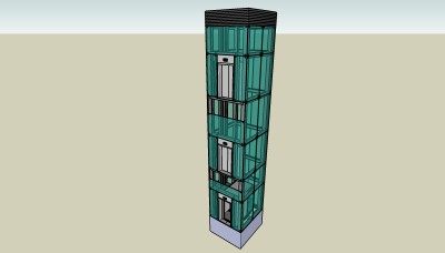 现代观光电梯su模型下载、观光电梯草图大师模型下载