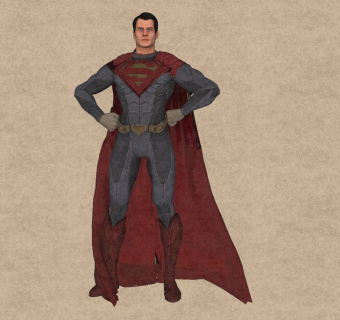 现代超人游戏角色草图大师模型，游戏角色sketchup模型下载