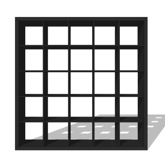 方格隔断书架草图大师模型，简约书柜效果图su模型