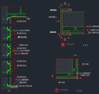 石材节点CAD图库，石材节点CAD施工图纸下载