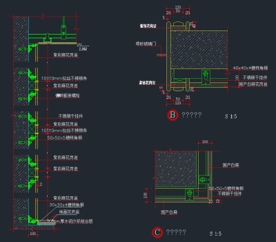 石材节点CAD图库，石材节点CAD施工图纸下载