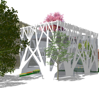 现代建筑外观景观草图大师模型，建筑外观景观sketchup模型下载
