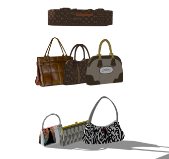 现代手提包SU模型，手提包SKB文件下载