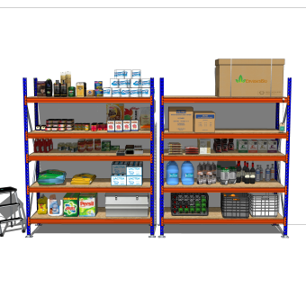 现代货架草图大师模型，货架SKB文件下载
