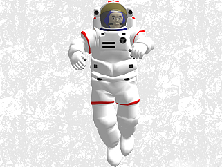 现代宇航员太空人草图大师模型，人物su模型免费下载