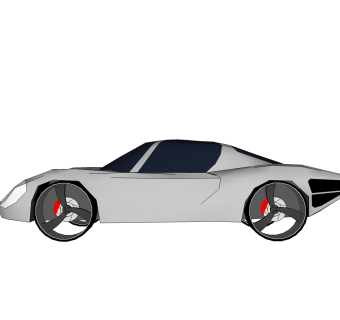 现代跑车免费su模型，现代跑车skp模型，草图大师模型素材下载