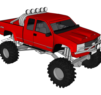 现代皮卡汽车草图大师模型，皮卡SU模型下载