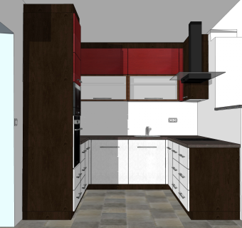 现代橱柜sketchup模型，厨房柜草图大师模型下载