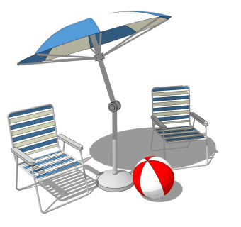 现代沙滩椅草图大师模型，沙滩椅SKB文件下载