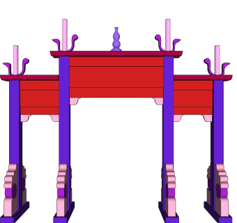 牌坊草图大师模型下载、牌坊su模型下载