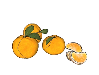 现代橘子<em>水果</em>草图大师模型，食品sketchup模型下载
