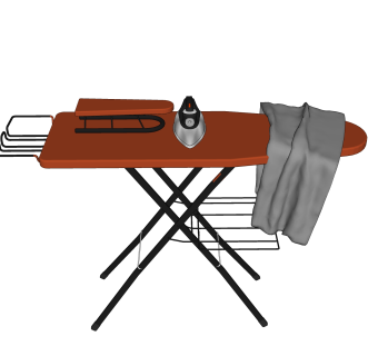 现代折叠熨衣板草图大师模型,服装店衣架su模型下载