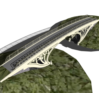欧式大桥草图大师模型，大桥sketchup模型免费下载