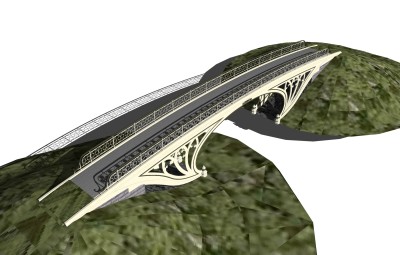 欧式大桥草图大师模型，大桥sketchup模型免费下载