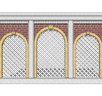 欧式景观墙SU模型下载，景观墙skb模型分享