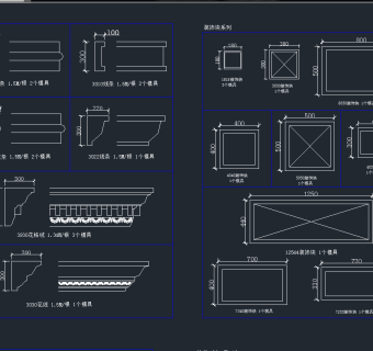 欧式角线cad图库，各式线条CAD图纸下载