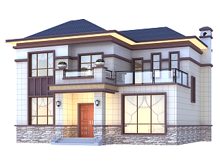 新农村二层别墅设计图纸，简单自建房小洋楼新款房屋设计效果图下载
