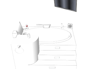 现代<em>浴缸</em>草图大师模型，<em>浴缸</em>SKB文件下载