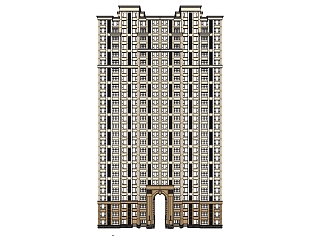 新<em>古典住宅楼</em>草图大师模型，高层住宅楼su模型下载