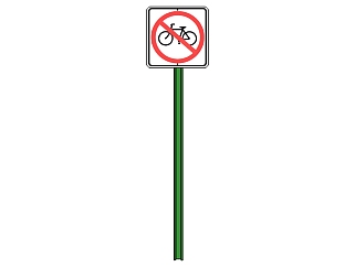 现代禁止非机动车道路<em>交通</em>标志牌su模型下载、禁止非...