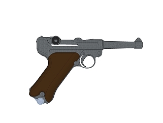 <em>德国</em>Luger鲁格P08手枪su模型，手枪草图大师模型下载