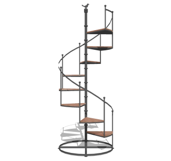 现代钢结构螺旋楼梯草图大师模型，钢结构螺旋楼梯sketchup模型免费下载