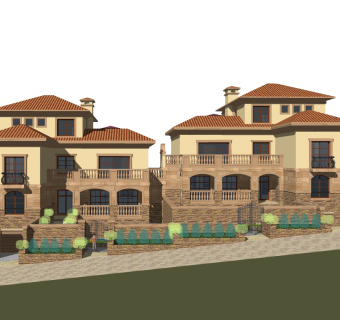欧式别墅外观草图大师模型，别墅外观sketchup模型免费下载