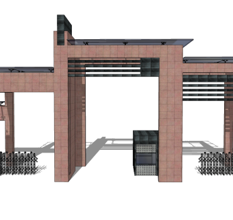 现代岗亭SU模型，岗亭SKB文件下载
