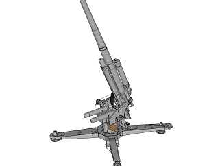 <em>德国</em>FLAK18高射炮草图大师模型，高射炮SU模型下载