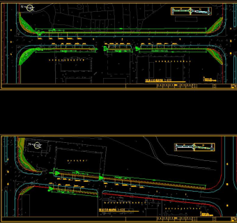 道路绿化设计施工图，绿化带CAD施工图纸