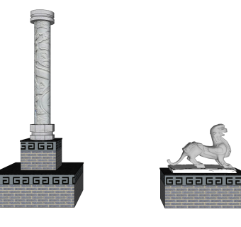 襄阳华表柱sketchup模型下载