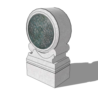 抱鼓石sketchup模型下载，抱鼓石草图大师模型