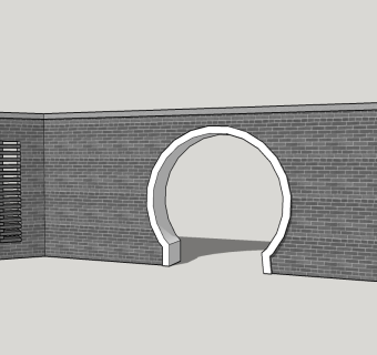 月洞门sketchup模型下载，月洞门草图大师模型