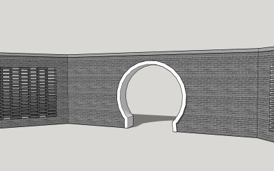 月洞门sketchup模型下载，月洞门草图大师模型