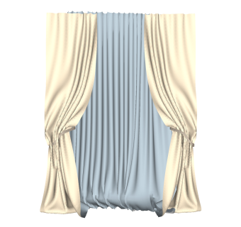 现代窗帘草图大师模型，窗帘su模型下载