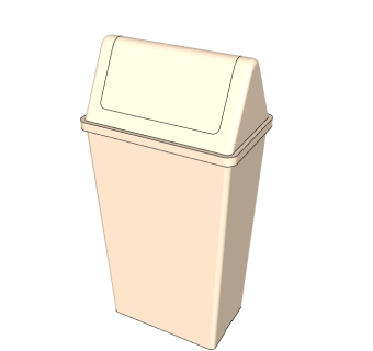 现代塑料环保垃圾桶草图大师模型，垃圾桶SU模型下载