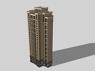 新古典高层<em>公寓</em>楼草图大师模型，<em>公寓</em>sketchup模型