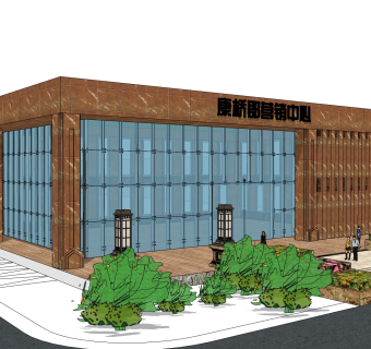 欧式售楼处建筑方案草图大师模型，售楼部建筑沙盘sketchup模型免费下载