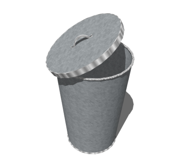 现代金属垃圾桶草图大师模型，垃圾桶SU模型下载