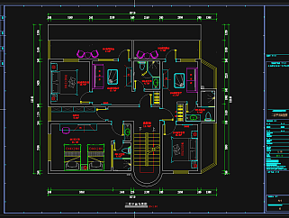 别墅CAD平面解析图，别墅CAD平面施工图下载