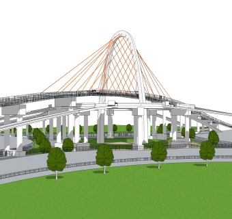 城市立交桥草图大师模型下载，sketchup桥su模型分享